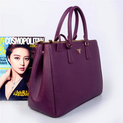 2014 Prada saffiano calfskin tote bag BN1786 purple